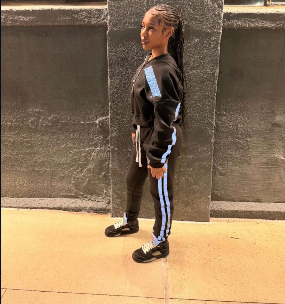 Currency Reflective Jogger Set - Black
